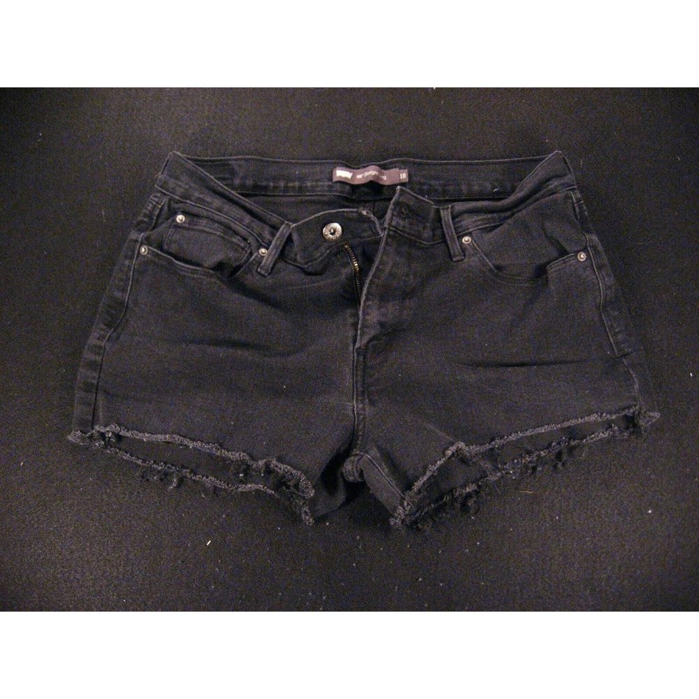 LEVIS Zipper fly 505 CUTOFF JEANS SHORTS Cut Off W 31 MEASURED Black Daisy Dukes